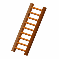 wooden ladder isolated on white