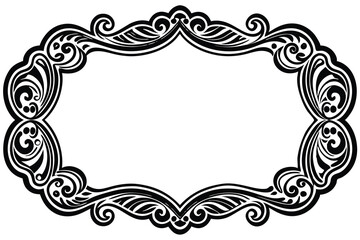 Ornate Black and White Decorative Frame