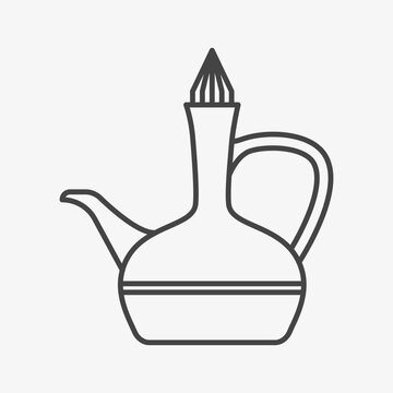 Ethiopian jebena line icon. African coffee pot. Vector illustration