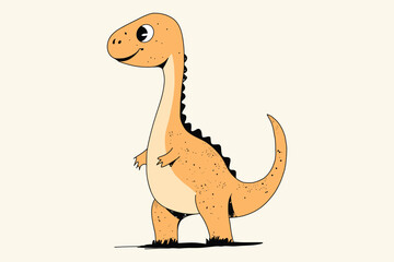 A cartoon dinosaur. The dinosaur is small and cute, with a big smile on its face. The image has a playful and lighthearted mood