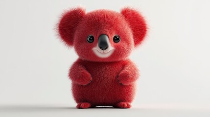 Fototapeta premium A charming red koala with a fluffy texture and a cheerful expression ideal for childrens cont