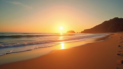 Obraz premium Sunset Serenity: Finding Peace in Isolation