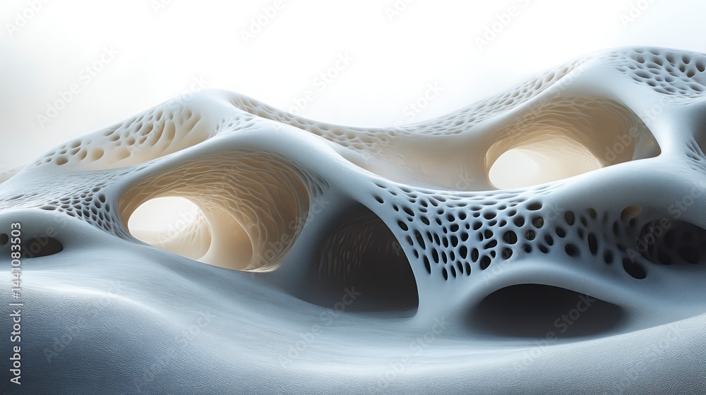 Fototapete abstract organic structure with intricate patterns and holes