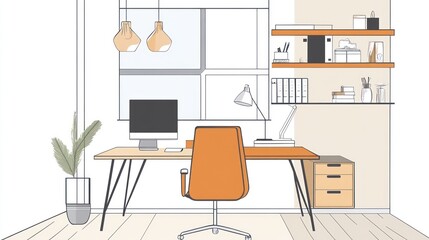 Modern workspace interior design