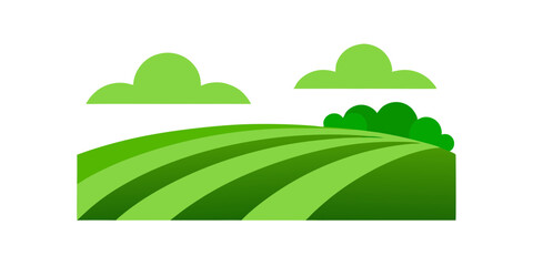 Fresh green field clipart vector illustration