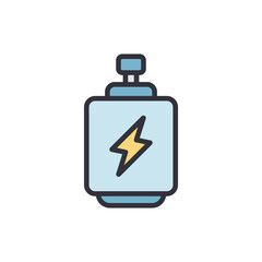 Electric motor colored icons, minimalist vector illustration ,simple transparent graphic element .Isolated on white background