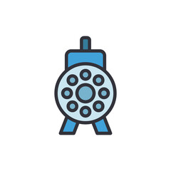 Electric motor colored icons, minimalist vector illustration ,simple transparent graphic element .Isolated on white background