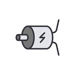 Electric motor colored icons, minimalist vector illustration ,simple transparent graphic element .Isolated on white background