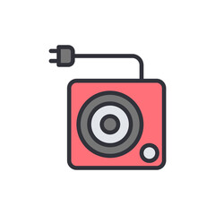 Electric stove colored icons, minimalist vector illustration ,simple transparent graphic element .Isolated on white background