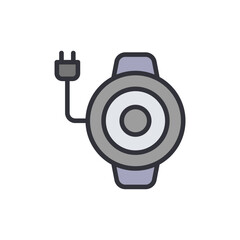 Electric stove colored icons, minimalist vector illustration ,simple transparent graphic element .Isolated on white background