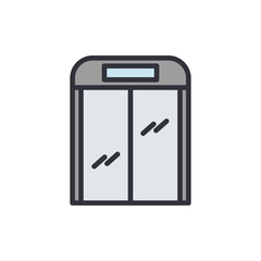 Elevator colored icons, minimalist vector illustration ,simple transparent graphic element .Isolated on white background