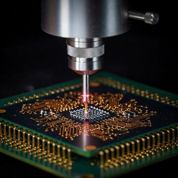 laser engraving during semi conductor chip manufacturing process