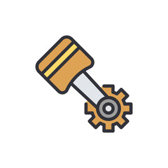 Car piston colored icons, minimalist vector illustration ,simple transparent graphic element .Isolated on white background