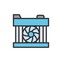 Engine colored icons, minimalist vector illustration ,simple transparent graphic element .Isolated on white background