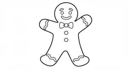 Waving Gingerbread Man Coloring Page