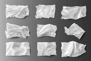 Obraz premium The mockup includes a set of transparent stickers or patches made from plastic or PVC, with shrunken labels in various shapes including round, square, star, pentahedron, hexahedron, and notched