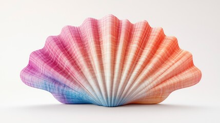 Fototapeta premium Vibrant Seashell with Gradient Colors Perfect for Nature Art and Design Projects