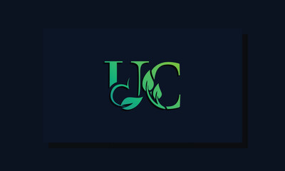 Minimal leaf style Initial UC logo