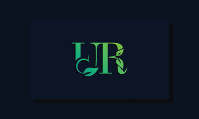 Minimal leaf style Initial UR logo
