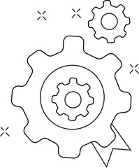 Settings, Optimization, Process gear with arrow improvement system configuration workflow enhancement productivity mechanism management operations engineering illustration line art clipart development