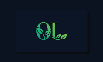 Minimal leaf style Initial OL logo