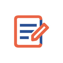 Notepad with Pencil Icon in Modern Style  