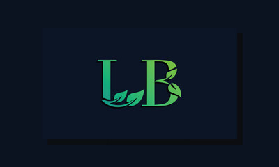 Minimal leaf style Initial LB logo