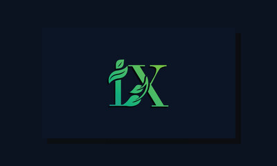 Minimal leaf style Initial IX logo.