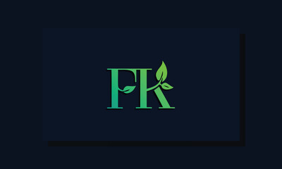 Obraz premium Minimal leaf style Initial FK logo.