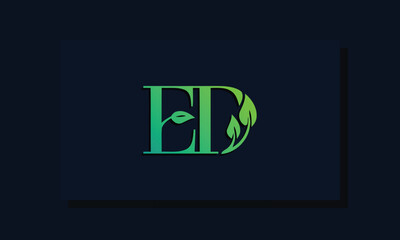 Minimal leaf style Initial ED logo.