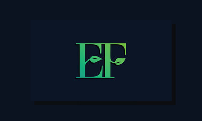 Minimal leaf style Initial EF logo.
