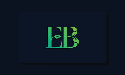 Minimal leaf style Initial EB logo.