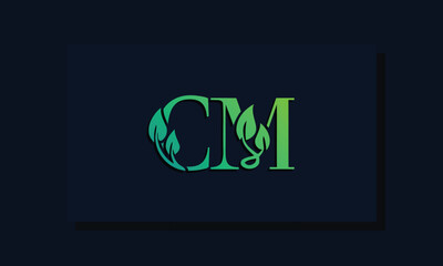 Minimal leaf style Initial CM logo.
