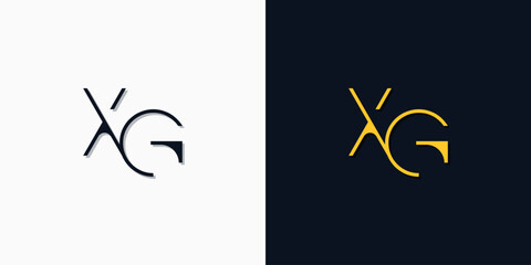 Minimalist abstract initial letters XG logo.