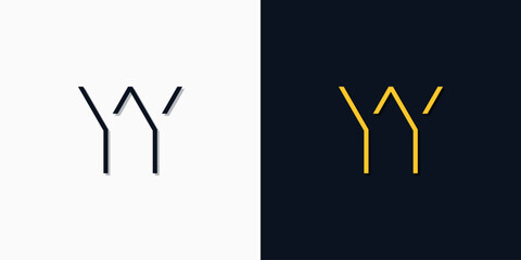 Minimalist abstract initial letters YY logo.