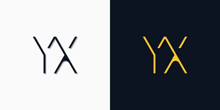 Minimalist abstract initial letters YX logo.