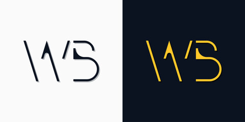Minimalist abstract initial letters WB logo.