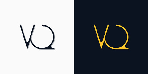 Minimalist abstract initial letters VQ logo.