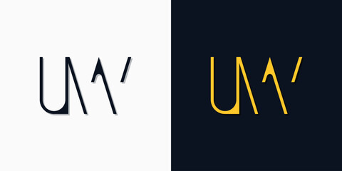 Minimalist abstract initial letters UW logo.