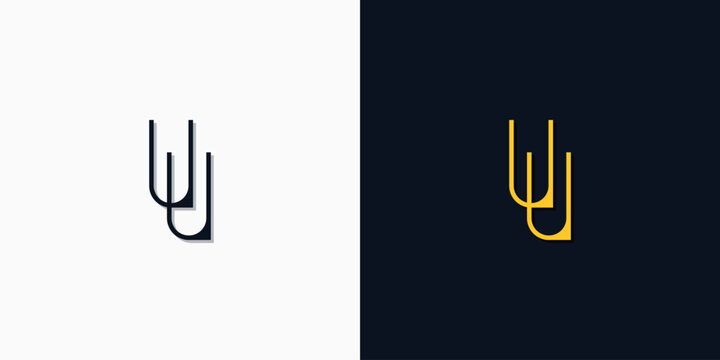 Minimalist abstract initial letters UU logo.