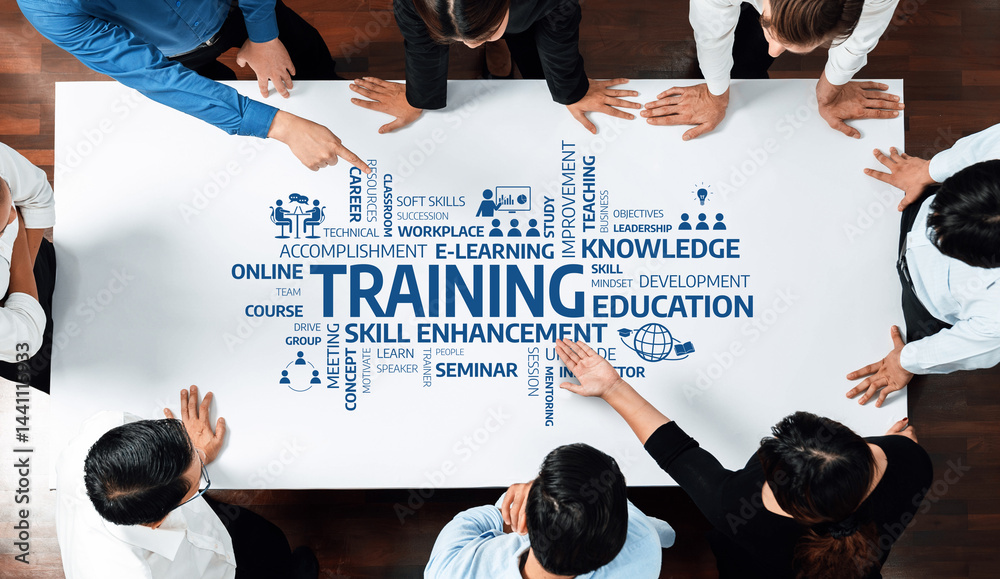 Fototapete engaging training session focusing on skill enhancement and professional development, highlighting c