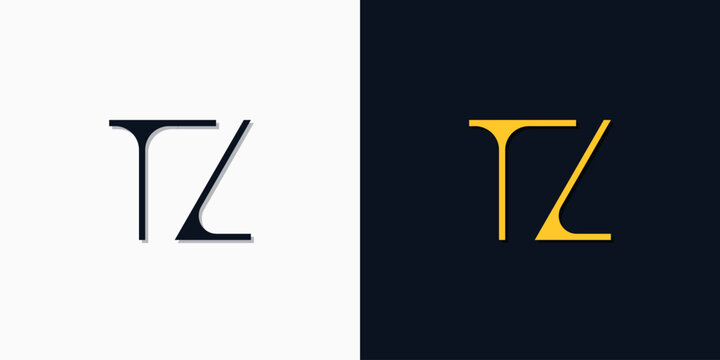 Minimalist abstract initial letters TZ logo.