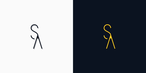 Minimalist abstract initial letters SA logo.