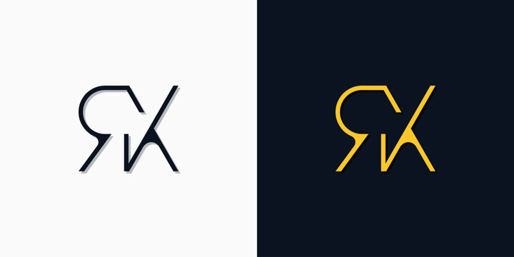 Minimalist abstract initial letters RX logo.