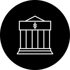 Bank  Black Circle  Icon Design