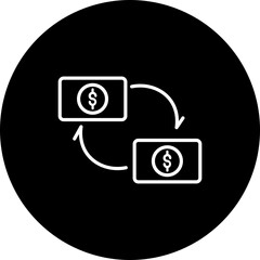 Money Laundering  Black Circle  Icon Design