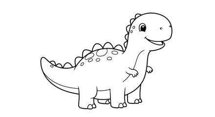 Smiling Dinosaur Coloring Page