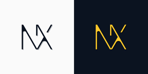 Minimalist abstract initial letters NX logo