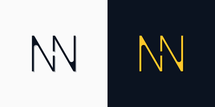Minimalist abstract initial letters NN logo