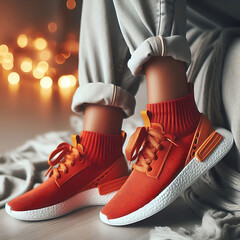 Stylish Orange Sneakers - Trendy Footwear for Casual and Street Style Looks
